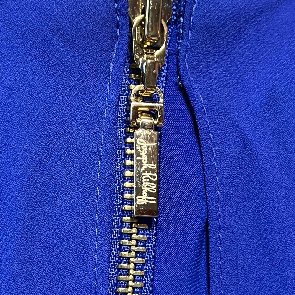 Joseph Ribkoff Cobalt Blue Sheath Dress with Chiffon Overlay - Picture 6 of 10